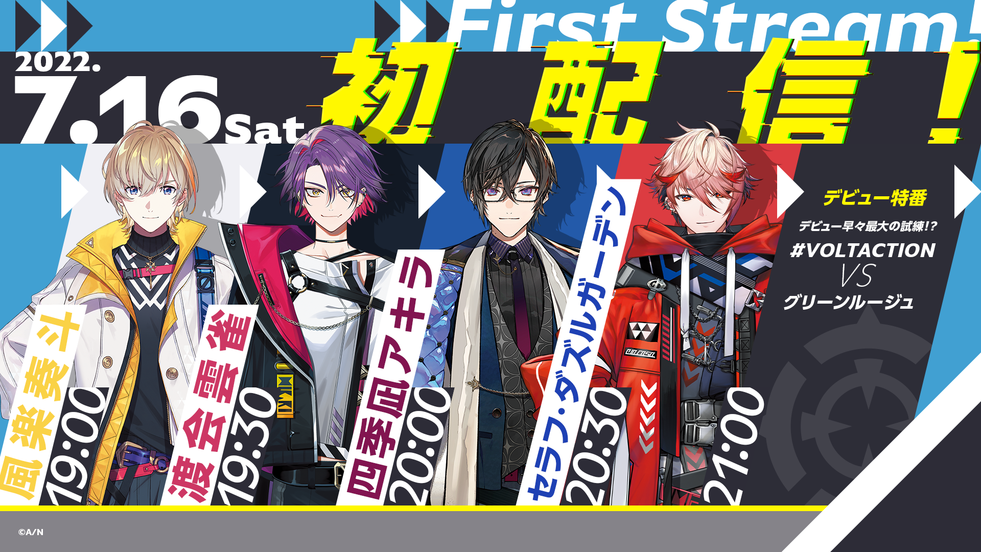 VTuber にじさんじ VOLTACTION 風楽奏斗 セット済みウィッグ（に